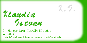 klaudia istvan business card