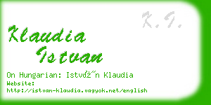 klaudia istvan business card